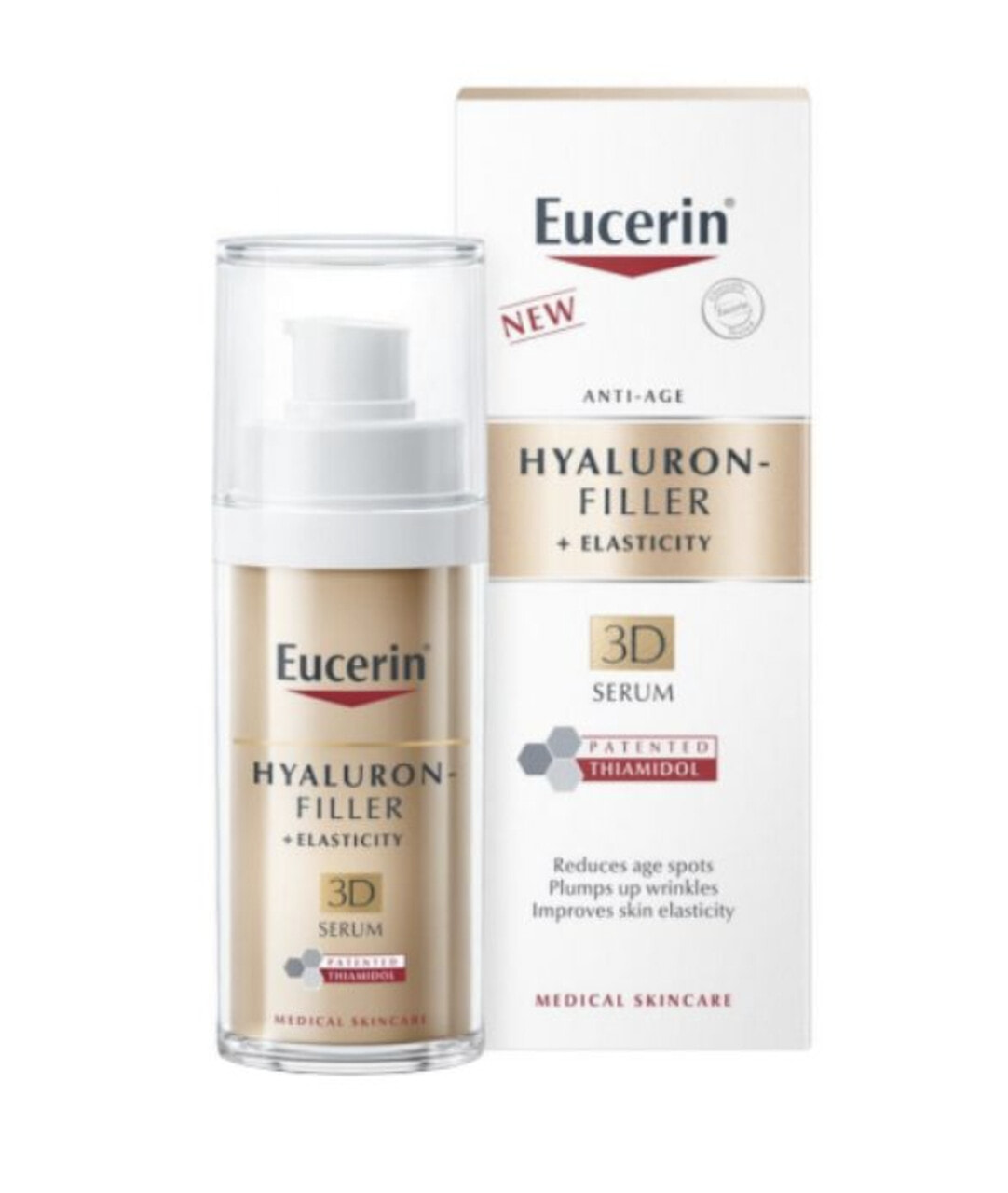 Eucerin Hyaluron-Filler + Elasticity 3D Serum Сыворотка для зрелой кожи, против морщин, пигментных пятен и потери упругости 30 мл