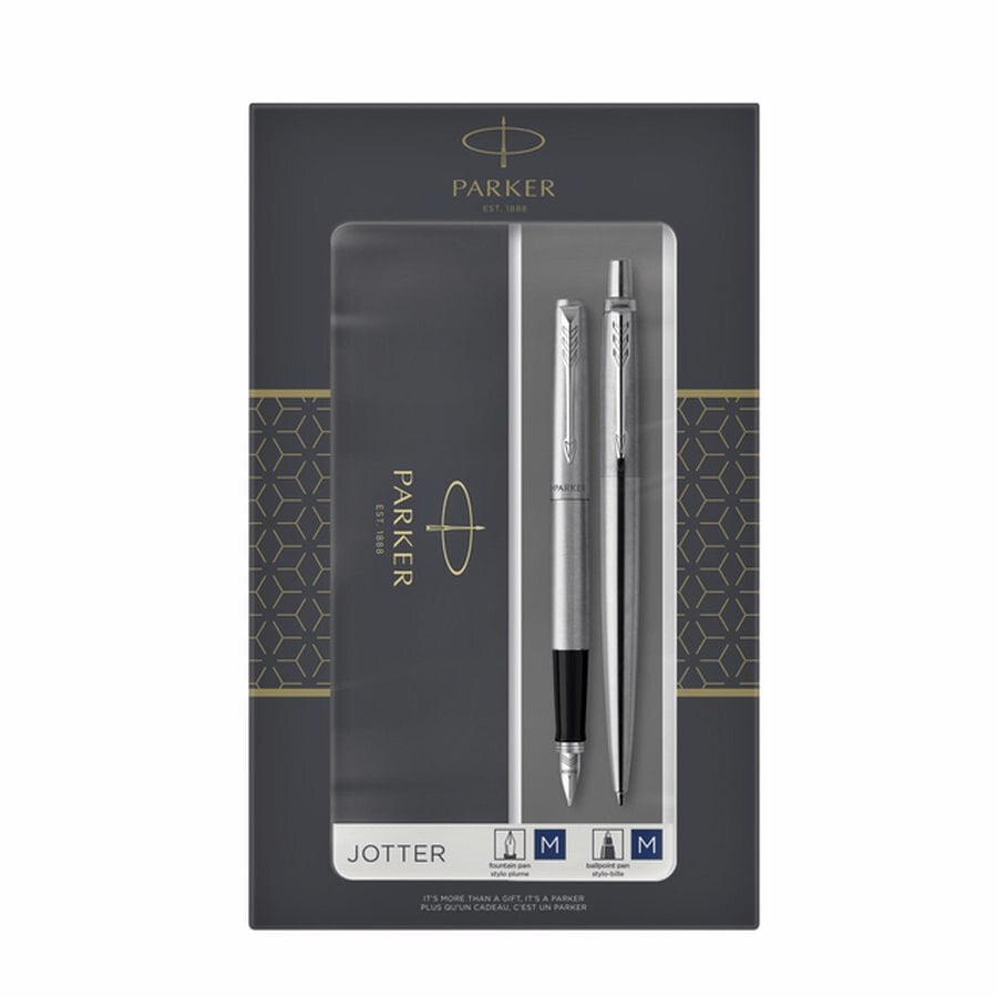 Parker 2093258 - Ballpoint pen + Fountain pen - Blue - Medium - 1 mm - Black - Silver - Stainless steel