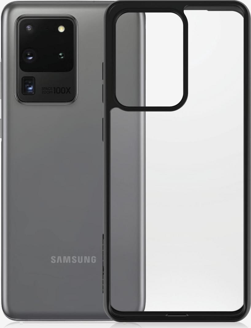 чехол Samsung Galaxy S20 силиконовый прозрачный с черной окантовкой PanzerGlass