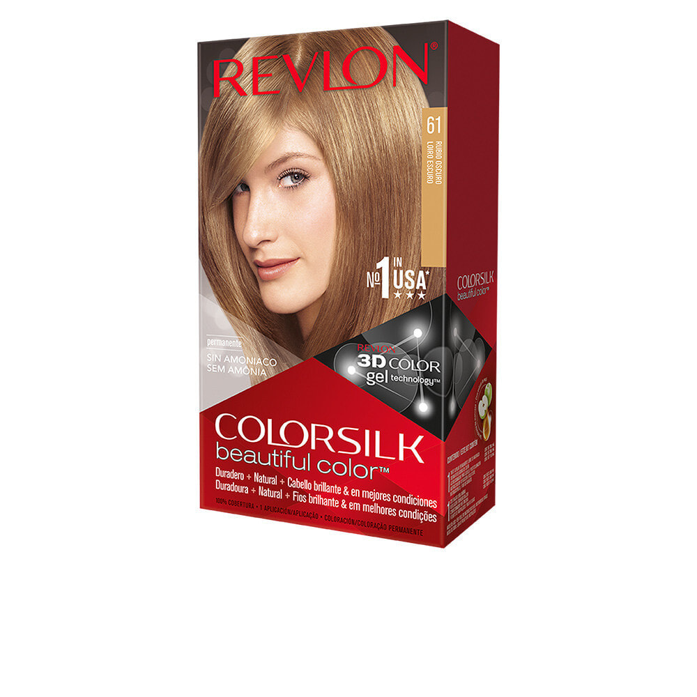 Revlon ColorSilk Beautiful Color No. 61 Dark Blonde Стойкая краска для волос без аммиака, оттенок темно-русый