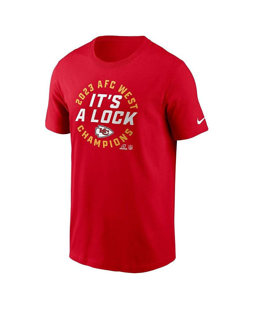 Nike men's Red Kansas City Chiefs 2023 AFC West Division Champions Locker Room Trophy Collection T-shirt