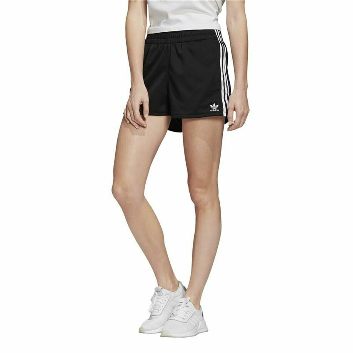 Sports Shorts for Women Adidas 3 Stripes Black