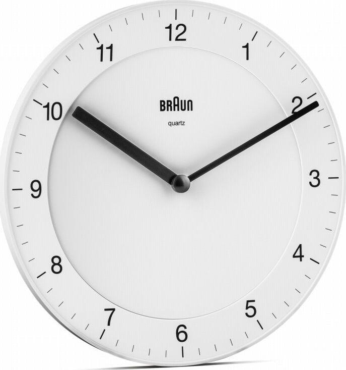 Braun BC 06 W wall clock, quartz, round, white (67077)