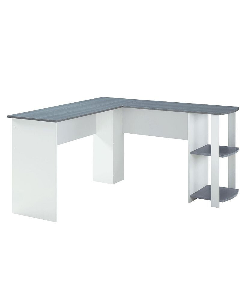 RTA Products techni Mobili Modern L-Shaped Desk w/ Side Shelves