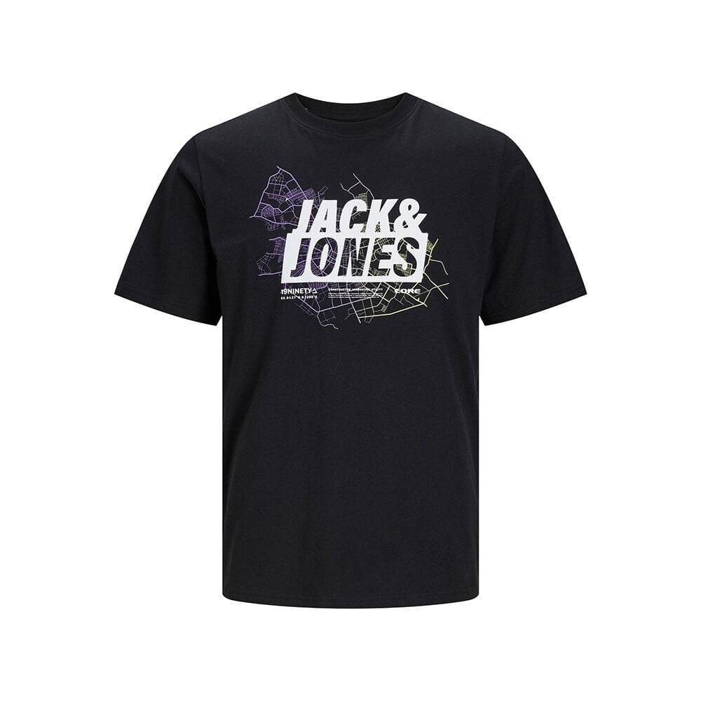 JACK & JONES Map Logo Short Sleeve T-Shirt