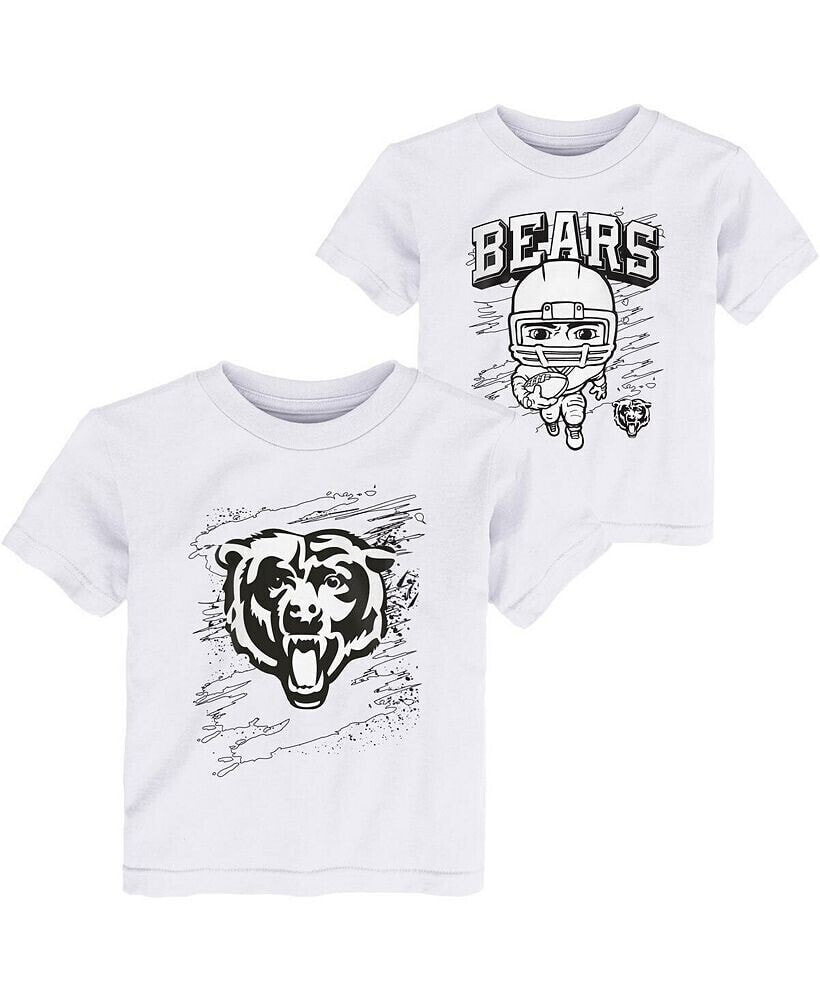 Outerstuff toddler Boys White Chicago Bears Coloring Activity Two-Pack T-shirt Set