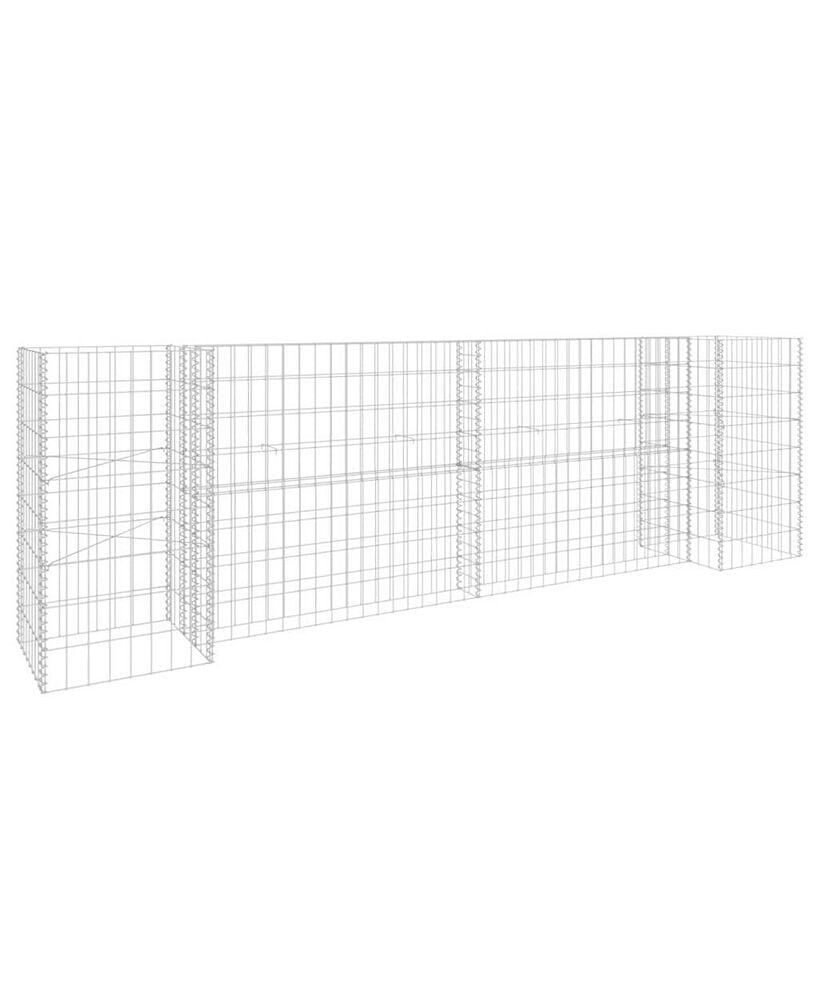 vidaXL h-Shaped Gabion Planter Steel Wire 102.4