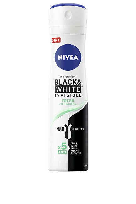 Nivea Invisible For Black & White Fresh Antiperspirant Spray Спрей-антиперспирант без следов 150 мл