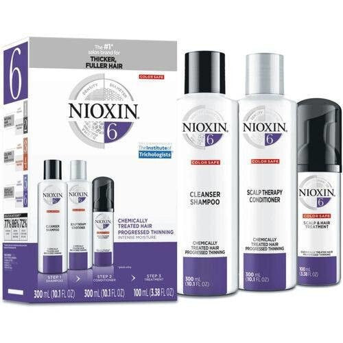 Nioxin System 6 Loyalty Kit Набор: Очищающий шампунь для нормальных и окрашенных значительно истонченных волос 300 мл + Восстанавливающий бальзам для натуральных и химически обработанных волос 300 мл + Средство для ухода за кожей головы для нормальных и с