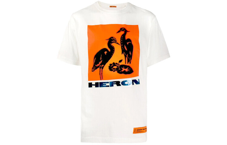 HERON PRESTON 印花logo圆领短袖T恤 男女同款 白色 / Футболка HERON PRESTON logoT HWAA001E197600010288