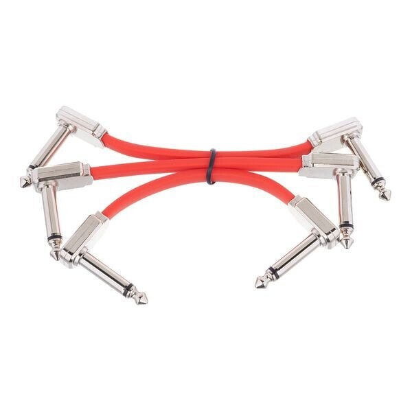 Ernie Ball Red Flat Ribbon Patch Cable 3
