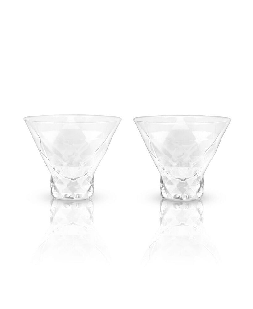 Viski raye Gem Crystal Martini Glasses, Set of 2, 7.5 Oz