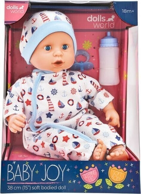 Dolls World DOLLS WORLD LALKA BABY JOY 38 CM - UBRANKO BIAŁE