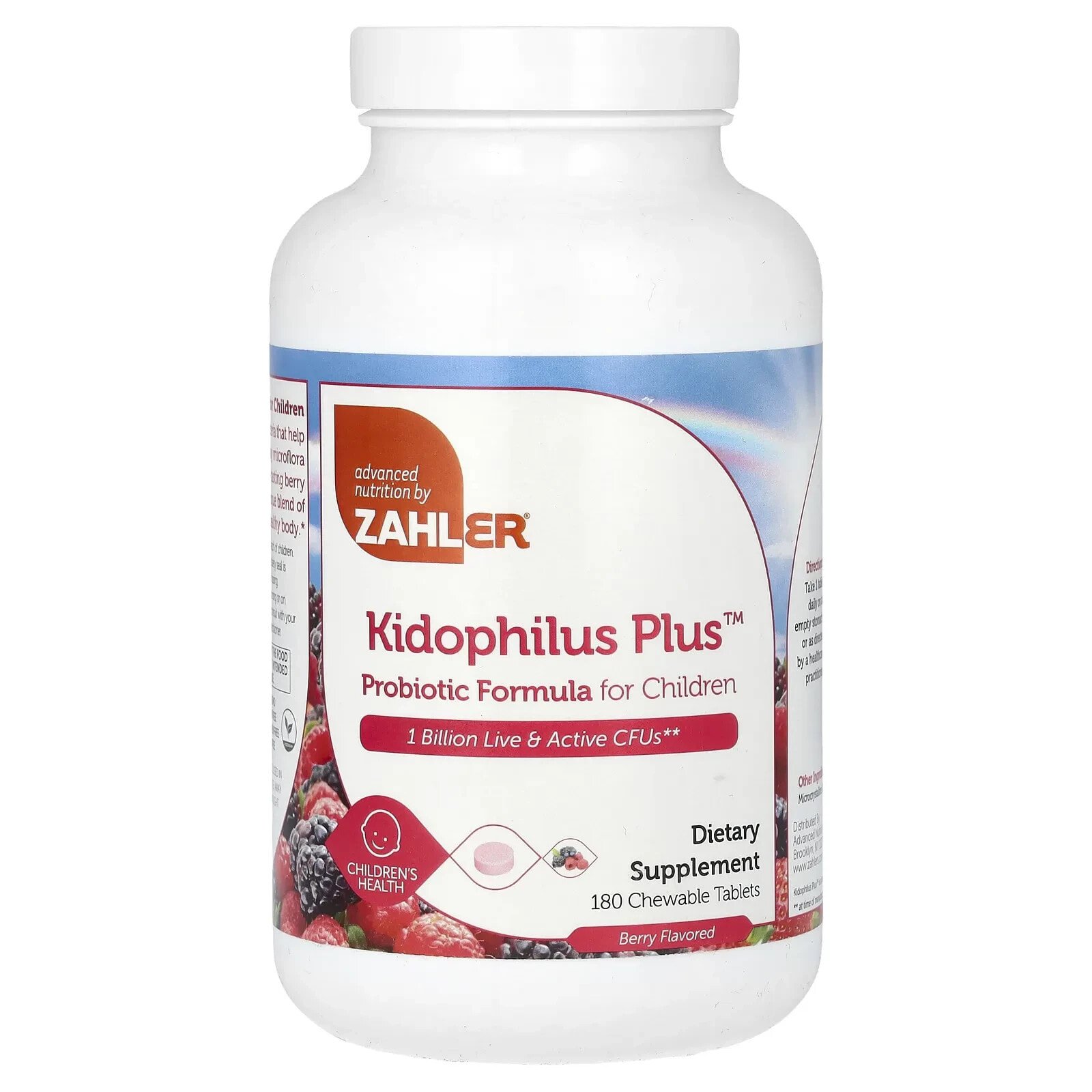 Kidophilus Plus, Probiotic Formula For Children, Berry, 1 Billion CFUs, 180 Chewable Tablets