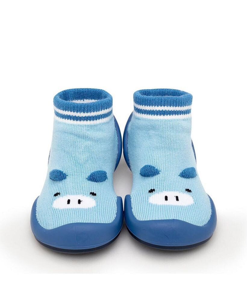 Komuello baby Boy First Walk Sock Shoes Piglet Blue