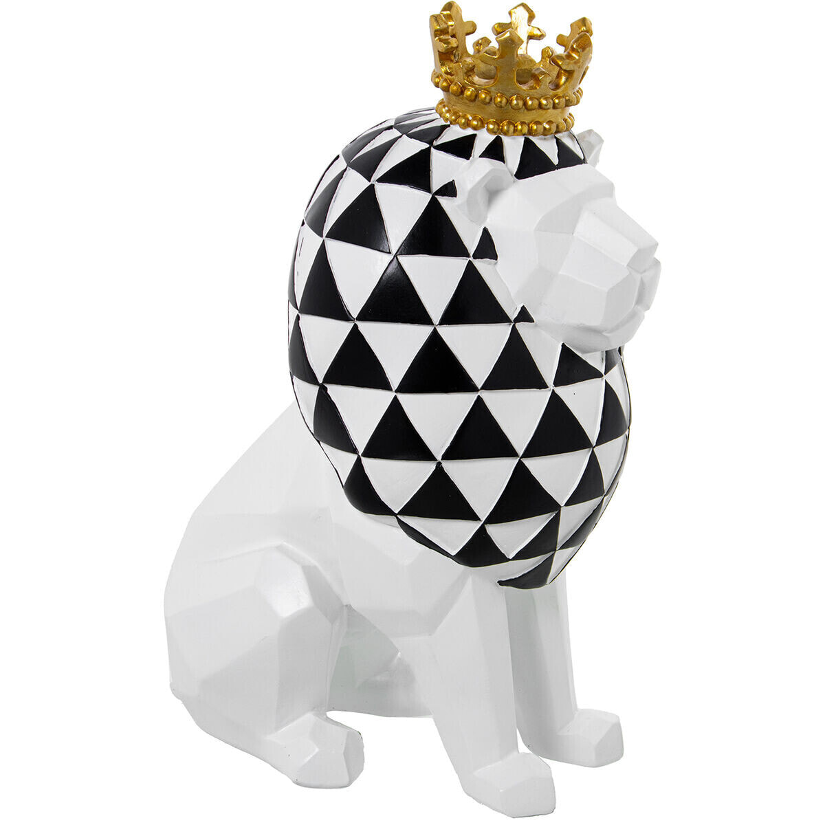 Decorative Figure Alexandra House Living White Golden Plastic Lion Crown 17 x 23 x 29 cm