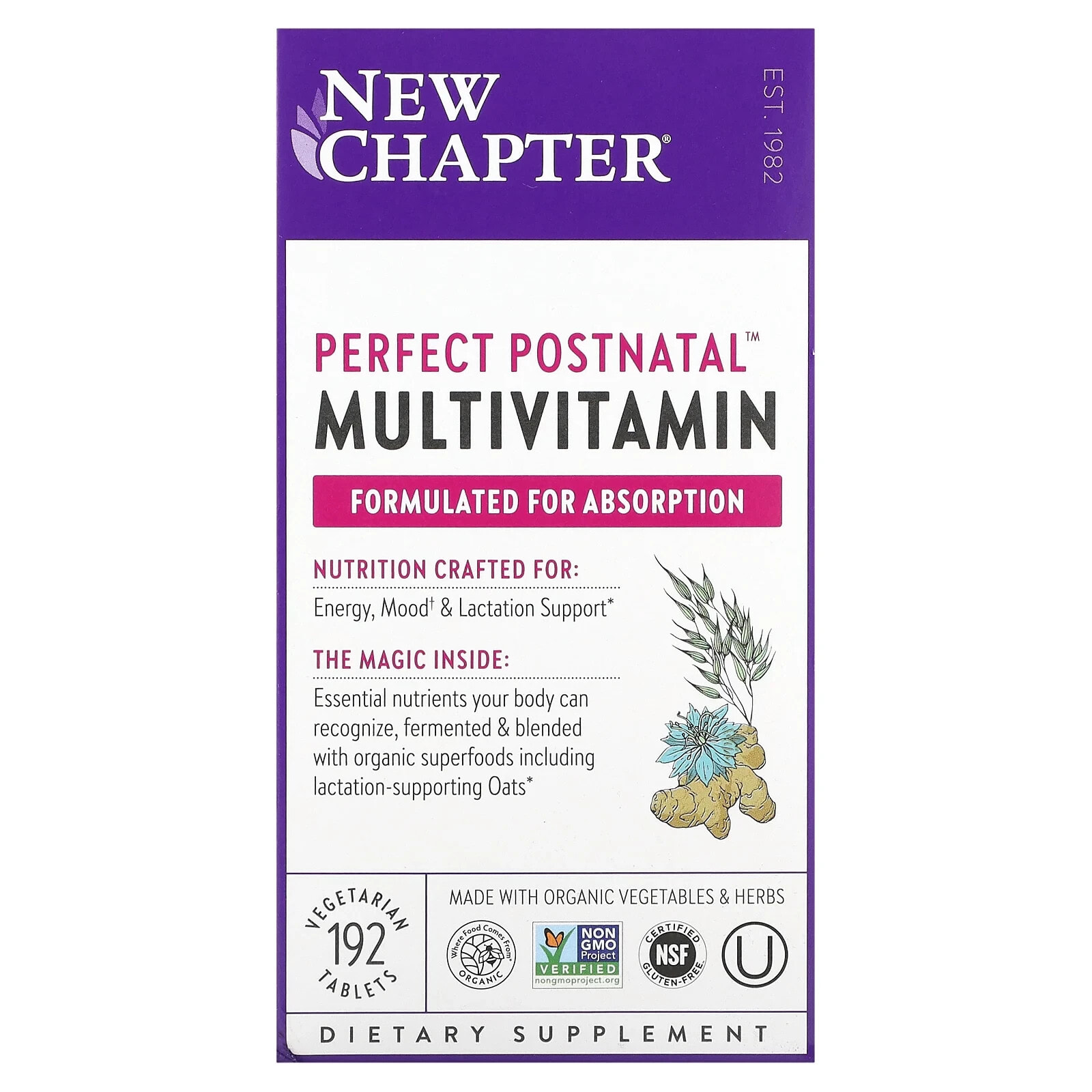 Perfect Postnatal Whole-Food Multivitamin, 270 Vegetarian Tablets