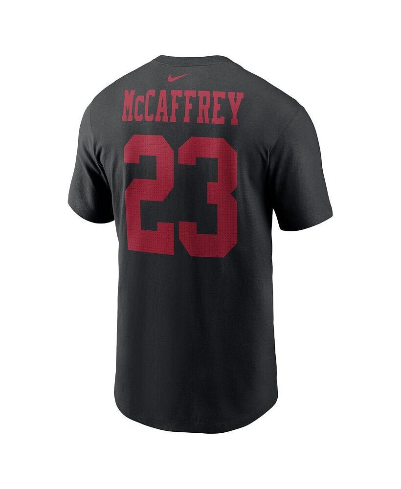 Nike men's Christian McCaffrey Black San Francisco 49ers Player Name and Number T-shirt
