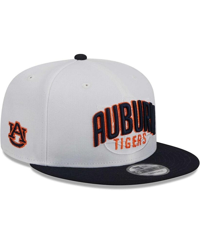 New Era men's White, Navy Auburn Tigers Two-Tone Layer 9FIFTY Snapback Hat