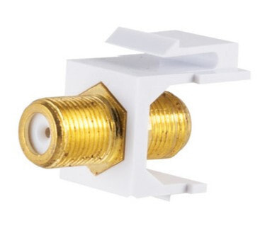 Basic-S - Flat - Gold - White - F connector - F connector - Female - Female