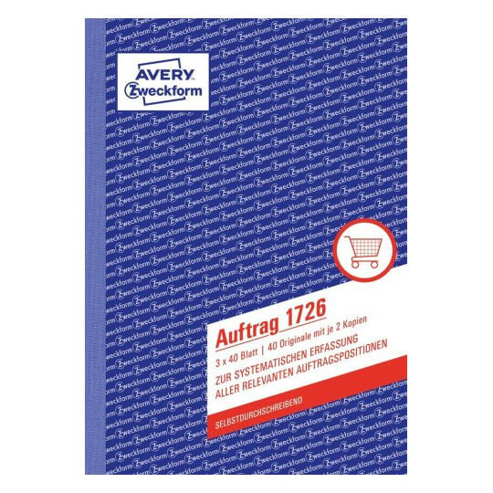 Avery 1726 бухгалтерский бланк/книга A5 40 страниц