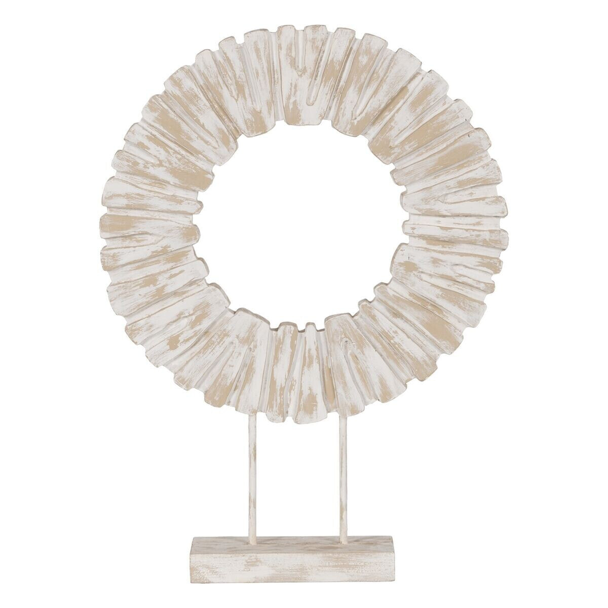 Sculpture White Beige Mango wood 45 x 10 x 59 cm