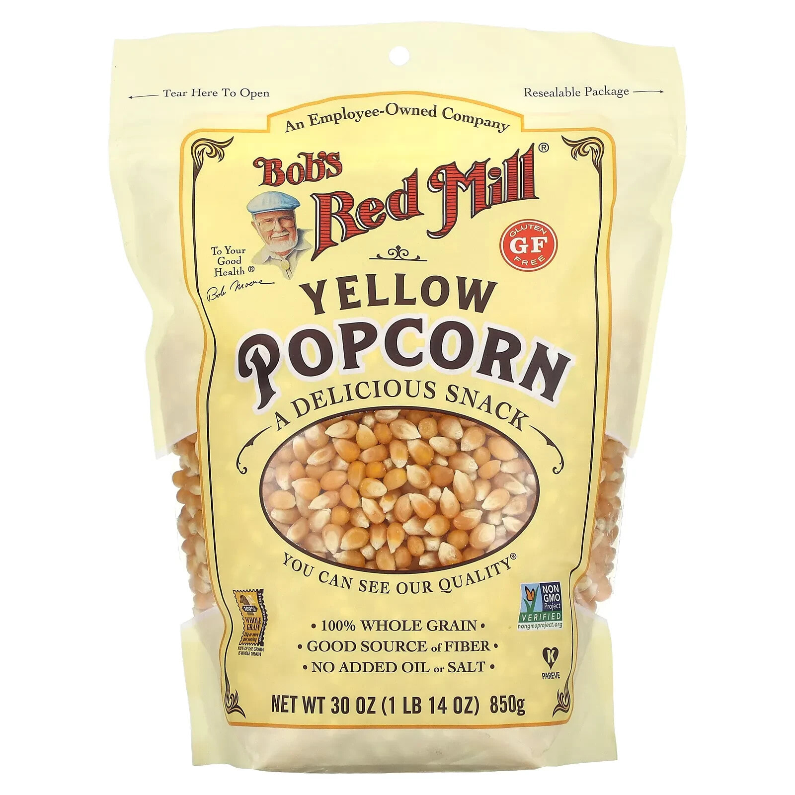 Bob's Red Mill, Желтый попкорн, 850 г (1 фунт 14 унций)
