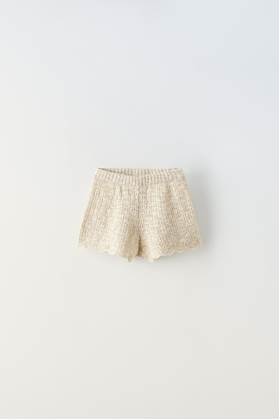 Linen blend knit bermuda shorts