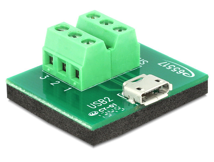 DeLOCK 65517 кабельный разъем/переходник Micro USB 6p Черный, Зеленый