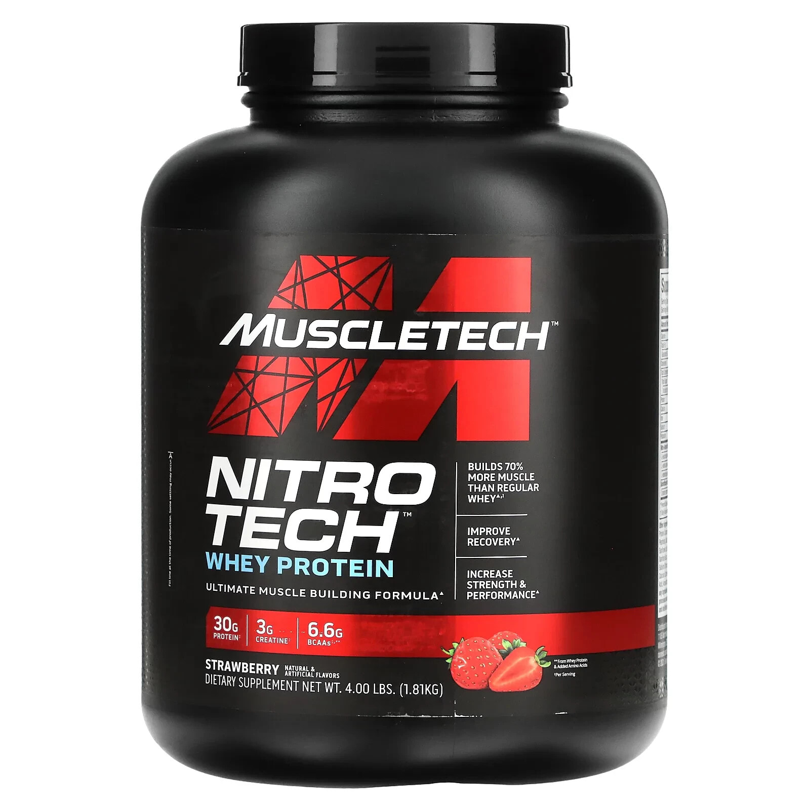 Nitro-Tech, Whey Protein, Strawberry, 2.2 lbs (998 g)