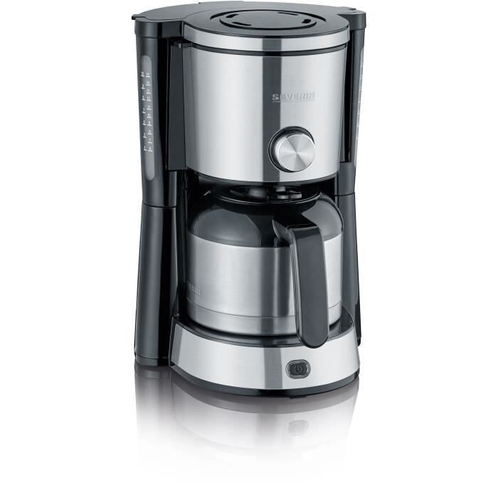 SEVERIN KA4845 TypeSwitch изотермическая кофемашина с фильтром, селектор аромата, 8 чашек, емкость: 1 л, мощность: 1000 Вт, нержавеющая сталь / черный