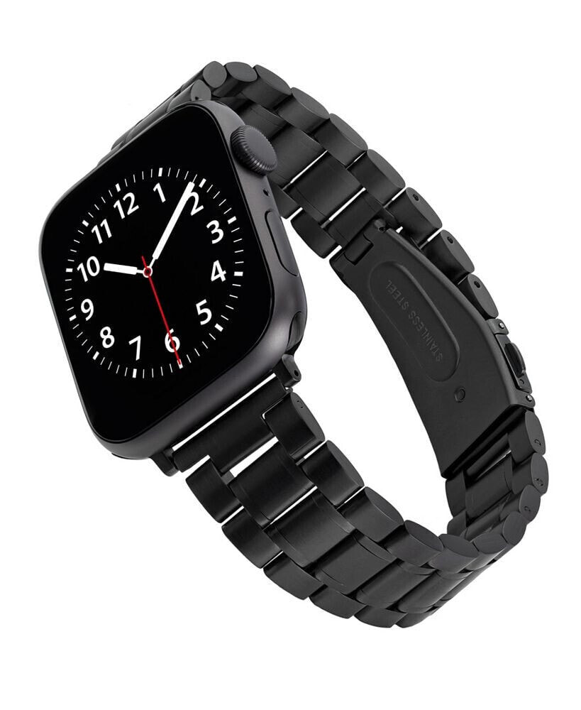 WITHit black Stainless Steel Link Band Compatible with 42/44/45/Ultra 49mm Apple Watch