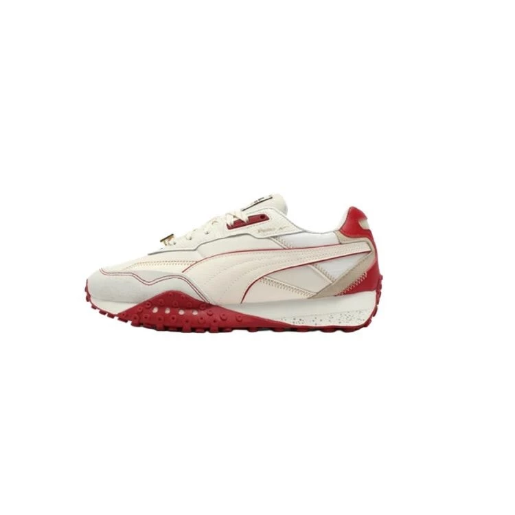 PUMA Blktop Rider Slip-Resistant Breathable Low-Top Casual Shoes Unisex Beige Red