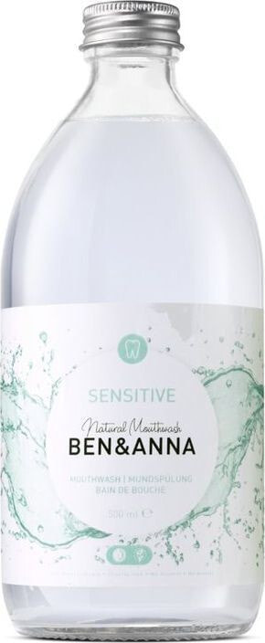 Ben&Anna Sensitive Mouthwash Натуральная жидкость для полоскания рта с маслом алоэ, шалфея и мяты для чувствительных зубов 500 мл