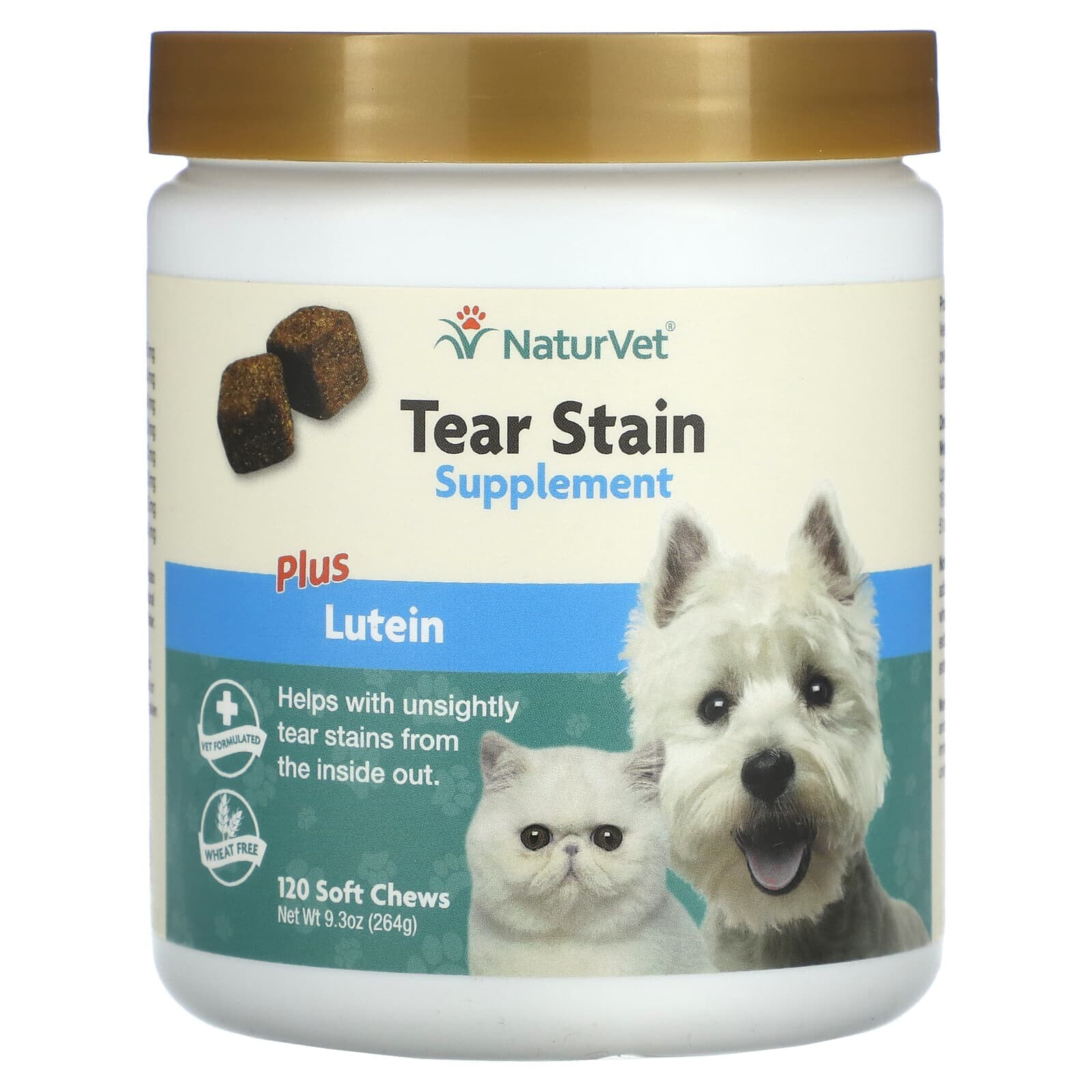 Tear Stain Plus Lutein, For Dogs & Cats, 120 Soft Chews, 9.3 oz (264 g)