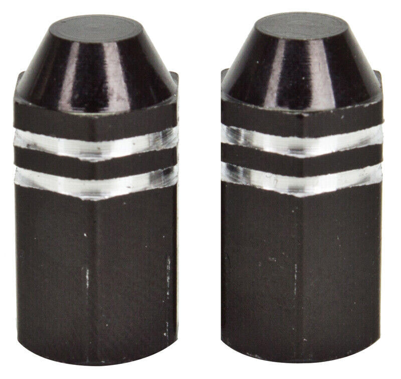 Trick Tops Valve Caps Finned Black