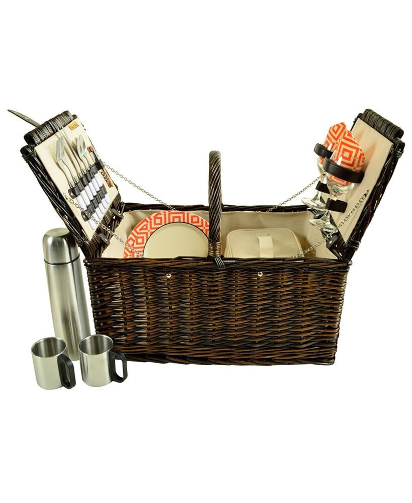 Surrey Willow Picnic Basket with Coffee Set -Service for 2