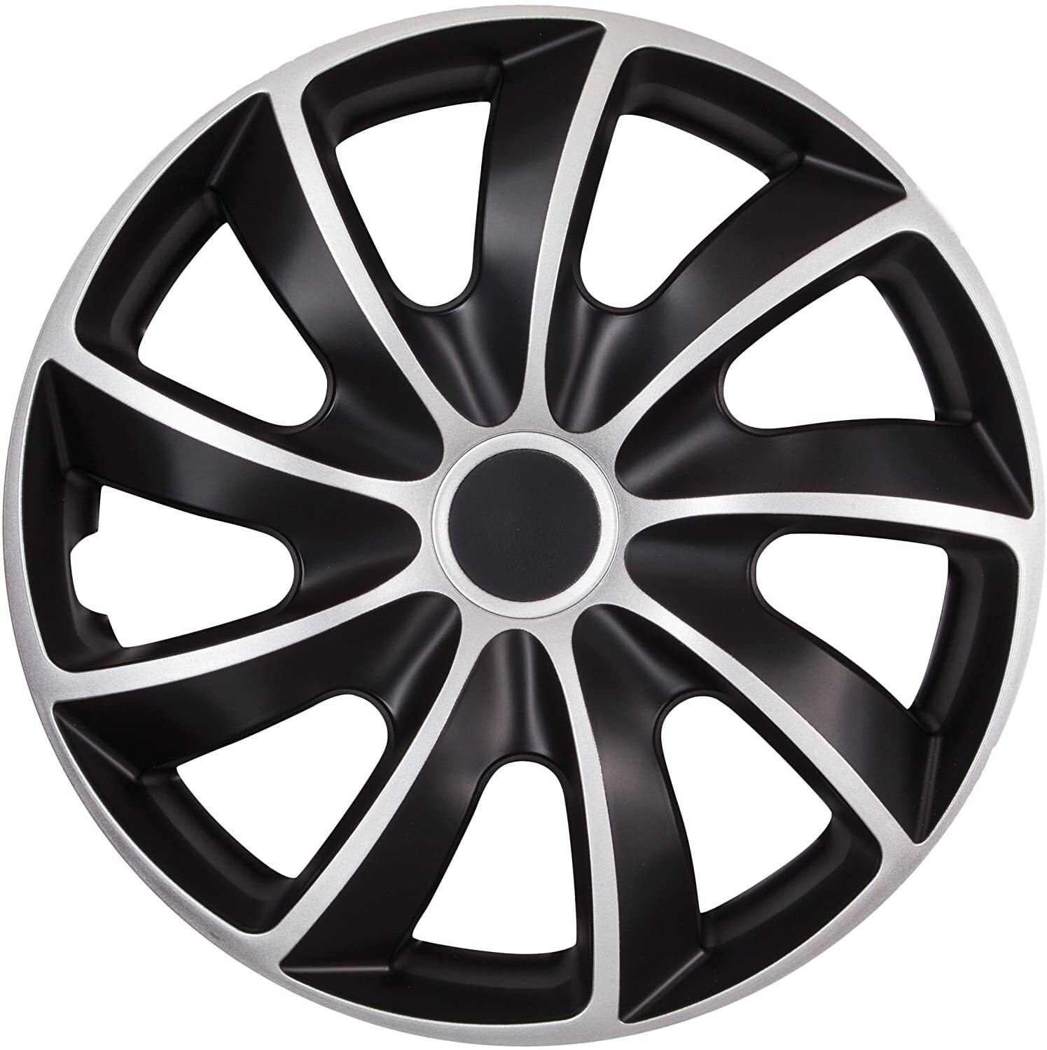 NRM Wheel Trims Quad Bicolour Black/Silver Set of 4