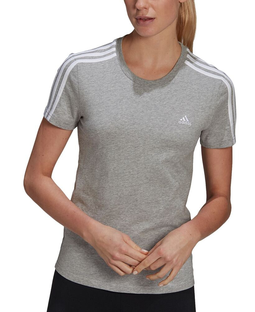 adidas women's Essentials Cotton 3 Stripe T-Shirt