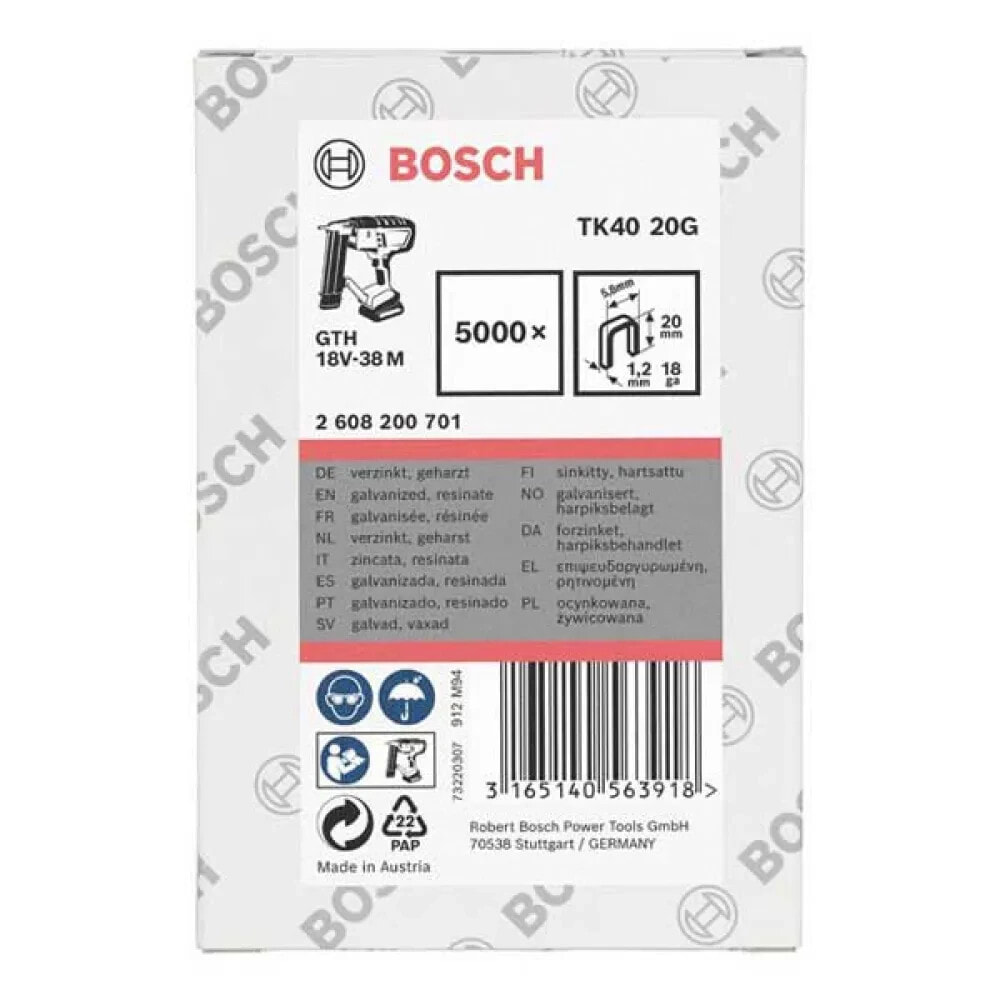 BOSCH Staple TK40 20G 5.8x1.2x20 mm 5000 units