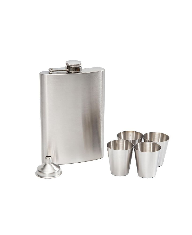 Cambridge stainless Steel Flask, 6 Piece Set