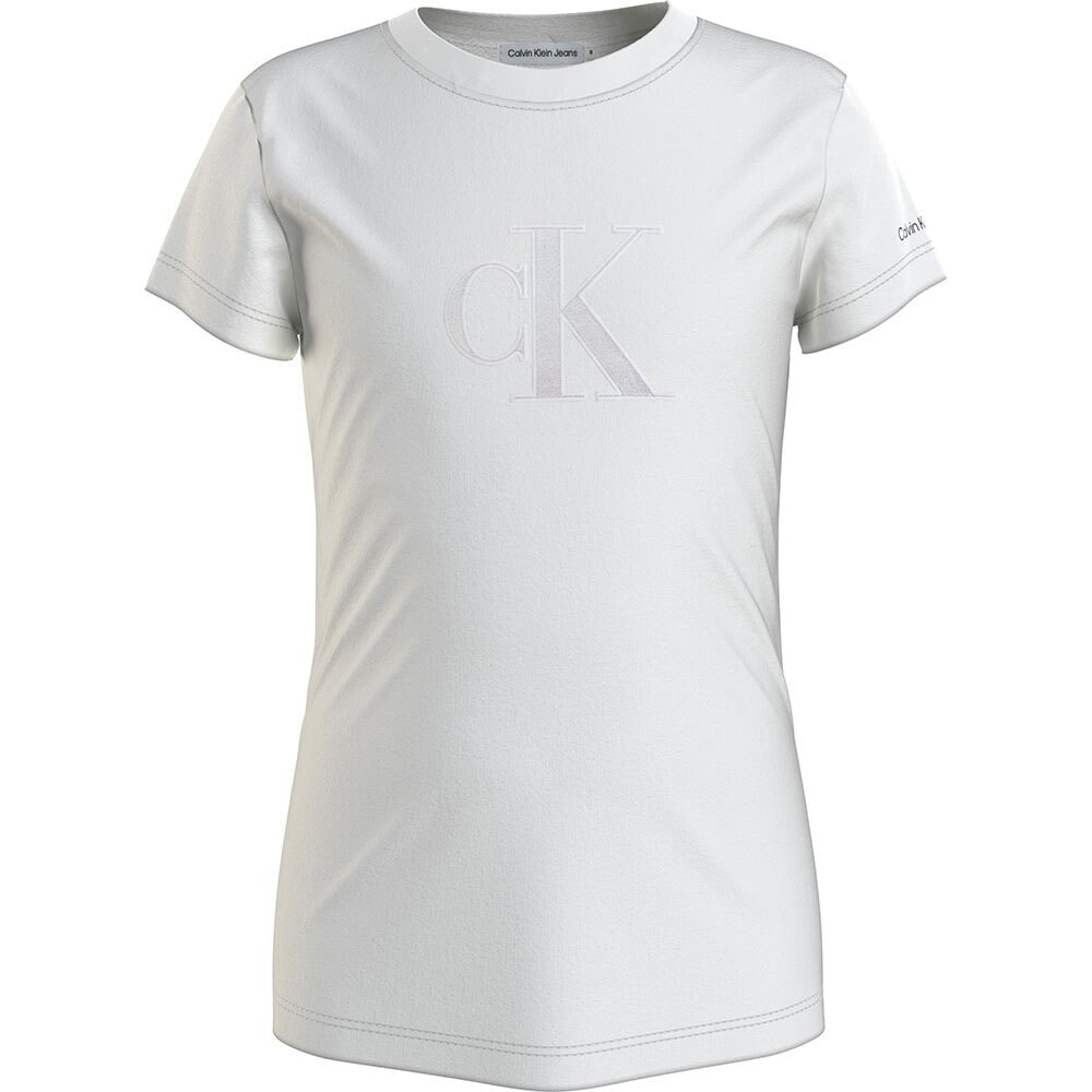 CALVIN KLEIN JEANS Metallic Monogram Slim Short Sleeve T-Shirt