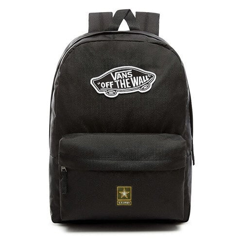 Женский спортивный рюкзак черный с логотипом и карманом VANS Realm Backpack szkolny Custom Star - VN0A3UI6BLK