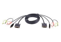 ATEN DVI-D USB KVM Cable 1,8m - 1.8 m - DVI-D - Black - DVI-D - USB A - 2 x 3.5mm - DVI-D - USB B - 2 x 3.5mm - Male