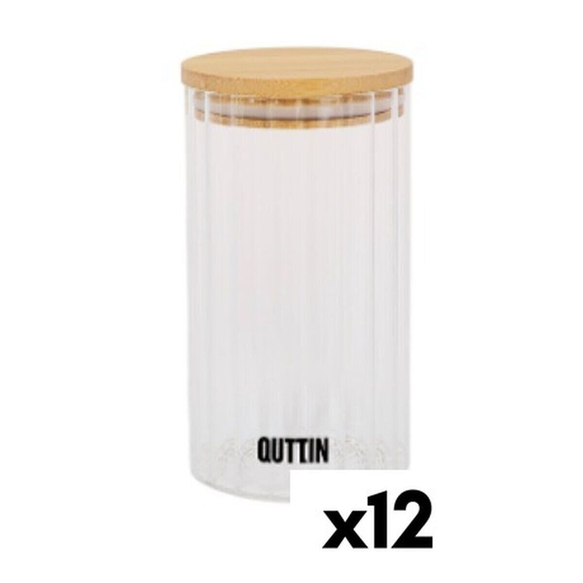 Transparent Glass Jar Quttin 9 x 16 cm 780 ml 9 x 16,5 cm (12 Units)