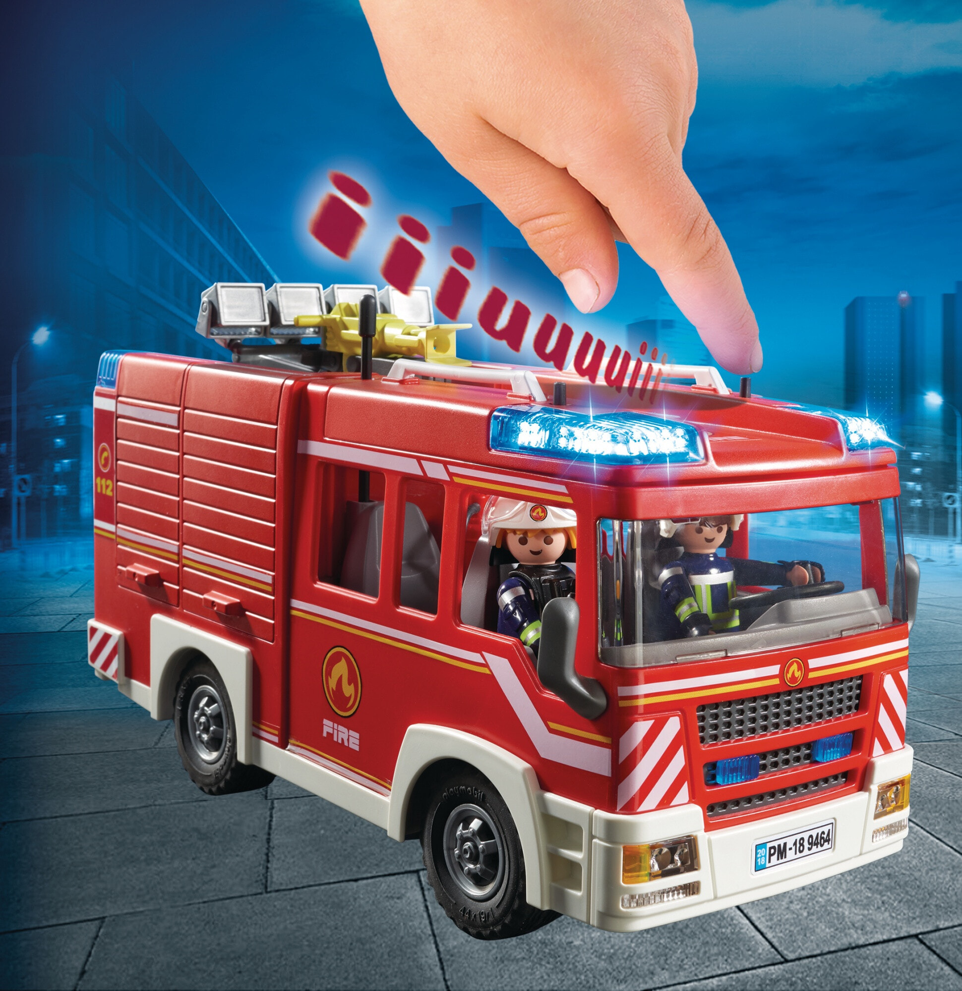 Игровой набор с элементами конструктора Playmobil Пожарная машина со светом и звуком,9464