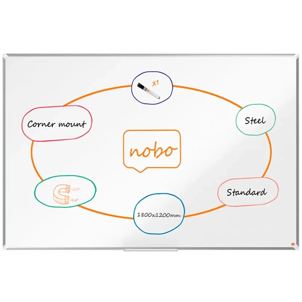 NOBO Premium Plus Lacquered Steel 1800X1200 mm Board