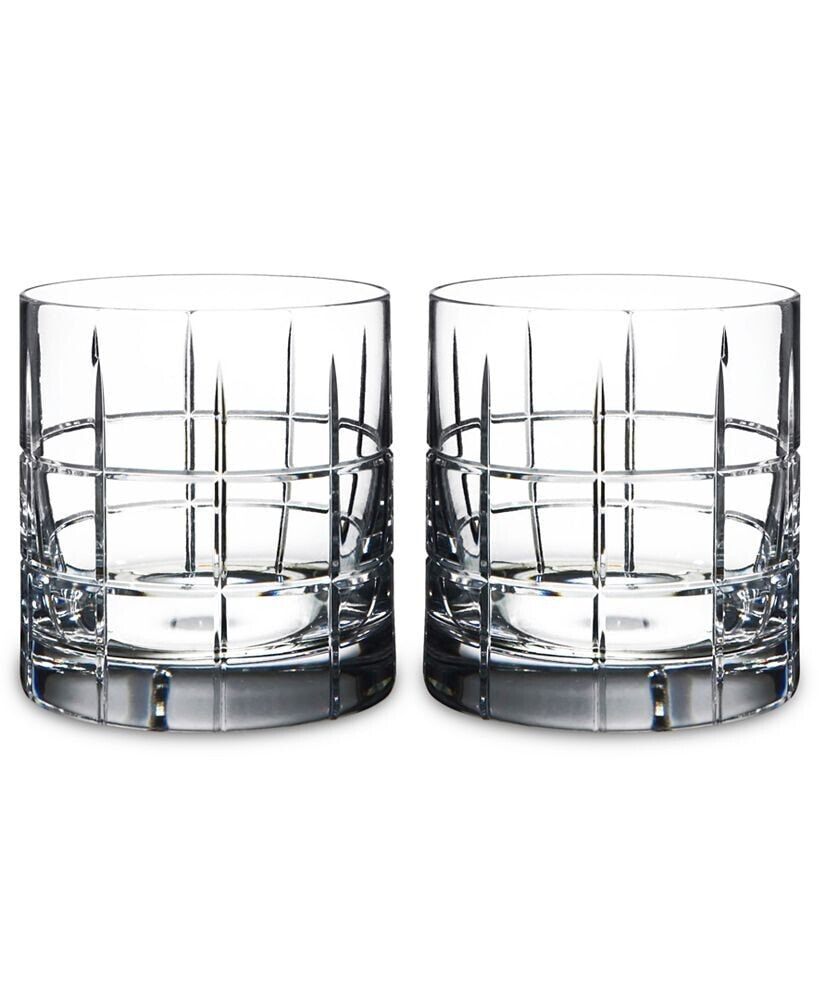 Orrefors set of 2 Street Double Old-Fashioned Glasses