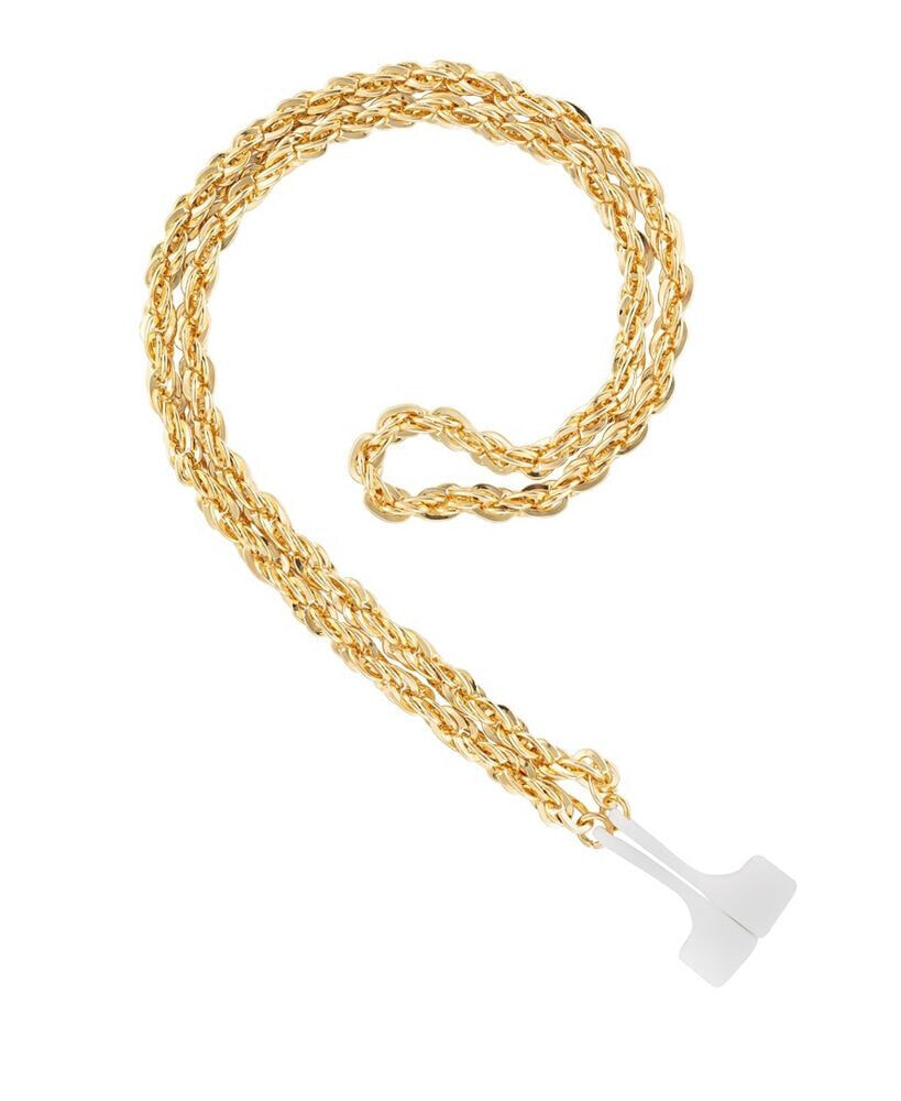 Steve Madden women's Gold-Tone Alloy Chain Compatible with Apple AirPods and AirPods Pro