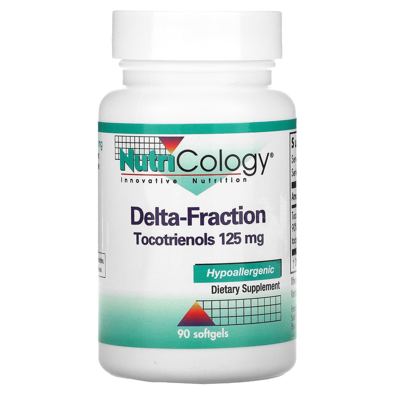 Nutricology, Дельта-фракция, токотринол, 50 мг, 75 капсул